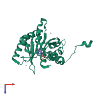 PDB entry 5wcj coloured by chain, top view.