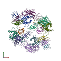 PDB entry 5wer coloured by chain, front view.