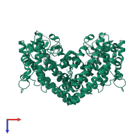 Indoleamine 2,3-dioxygenase 1 in PDB entry 5whr, assembly 1, top view.