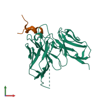 PDB entry 5wn9 coloured by chain, front view.
