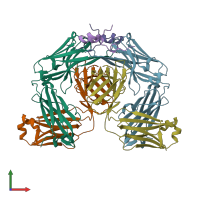 PDB entry 5wna coloured by chain, front view.