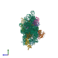 Hetero 23-meric assembly 1 of PDB entry 5wnu coloured by chemically distinct molecules, side view.