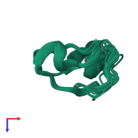 PDB entry 5wov coloured by chain, ensemble of 20 models, top view.