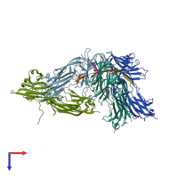 PDB entry 5wtb coloured by chain, top view.