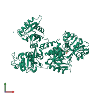 Monomeric assembly 1 of PDB entry 5wtd coloured by chemically distinct molecules, front view.