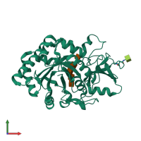PDB entry 5wvg coloured by chain, front view.