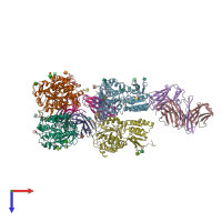 PDB entry 5x2m coloured by chain, top view.