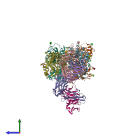 PDB entry 5x2p coloured by chain, side view.