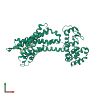 PDB entry 5x33 coloured by chain, front view.