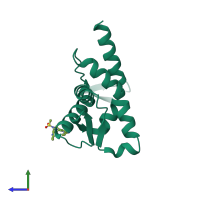 PDB entry 5x4o coloured by chain, side view.