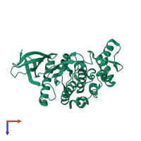 Dual specificity protein kinase CLK1 in PDB entry 5x8i, assembly 1, top view.