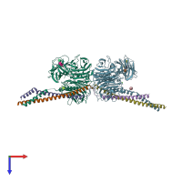 PDB entry 5xau coloured by chain, top view.