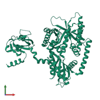 PDB entry 5xgb coloured by chain, front view.