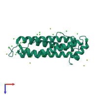 PDB entry 5xhi coloured by chain, top view.