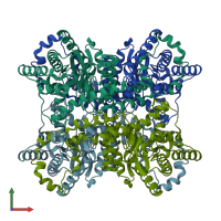 PDB entry 5xin coloured by chain, front view.