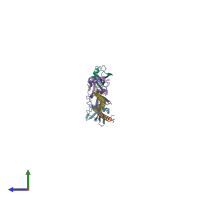 PDB entry 5xit coloured by chain, side view.