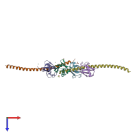 PDB entry 5xit coloured by chain, top view.