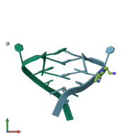 PDB entry 5xjz coloured by chain, front view.