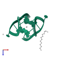 DNA (5'-D(*GP*CP*AP*CP*GP*CP*GP*C)-3') in PDB entry 5xjz, assembly 1, top view.