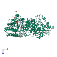 PDB entry 5xps coloured by chain, top view.