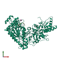 PDB entry 5xqa coloured by chain, front view.