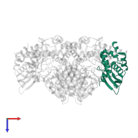 Zinc-dependent sulfurtransferase SufU in PDB entry 5xt6, assembly 1, top view.