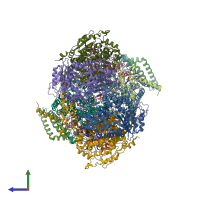 PDB entry 5xte coloured by chain, side view.