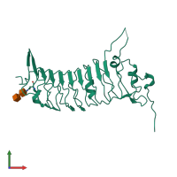 PDB entry 5xws coloured by chain, front view.