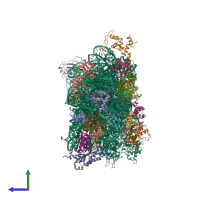 PDB entry 5xxu coloured by chain, side view.