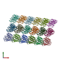 PDB entry 5xxv coloured by chain, front view.