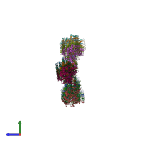 PDB entry 5xxx coloured by chain, side view.
