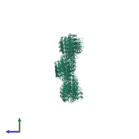 Tubulin alpha-1A chain in PDB entry 5xxx, assembly 1, side view.