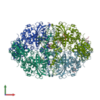 PDB entry 5xzn coloured by chain, front view.