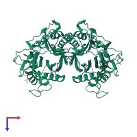 6-aminohexanoate-oligomer endohydrolase in PDB entry 5y0l, assembly 1, top view.