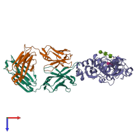 PDB entry 5y11 coloured by chain, top view.