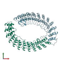 PDB entry 5y4f coloured by chain, front view.
