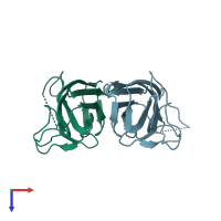 PDB entry 5y9g coloured by chain, top view.