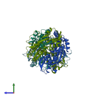 PDB entry 5y9s coloured by chain, side view.