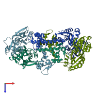 PDB entry 5y9s coloured by chain, top view.