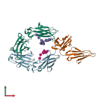 PDB entry 5yc5 coloured by chain, front view.