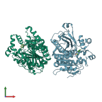 PDB entry 5ye8 coloured by chain, front view.