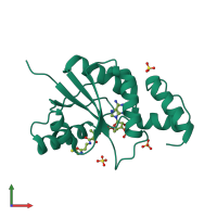 PDB entry 5yrr coloured by chain, front view.