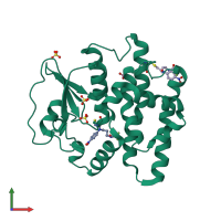 PDB entry 5yvo coloured by chain, front view.