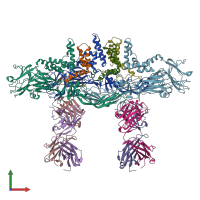 PDB entry 5ywo coloured by chain, front view.