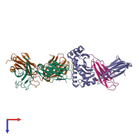 PDB entry 5yxn coloured by chain, top view.