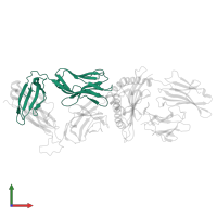 T cell receptor alpha chain in PDB entry 5yxn, assembly 1, front view.