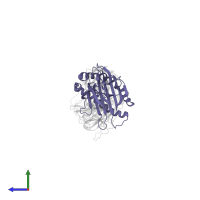 HLA class I histocompatibility antigen, A alpha chain in PDB entry 5yxn, assembly 1, side view.