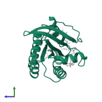 GTPase KRas, N-terminally processed in PDB entry 5yxz, assembly 1, side view.