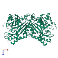 4-hydroxyphenylpyruvate dioxygenase in PDB entry 5yy7, assembly 1, top view.