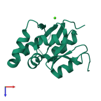 Monomeric assembly 1 of PDB entry 5yz4 coloured by chemically distinct molecules, top view.